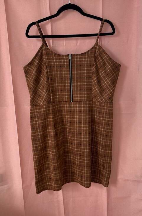 No Boundaries Dresses & Skirts - No Boundaries Women's Sleeveless Zip-Front Plaid Mini Dress